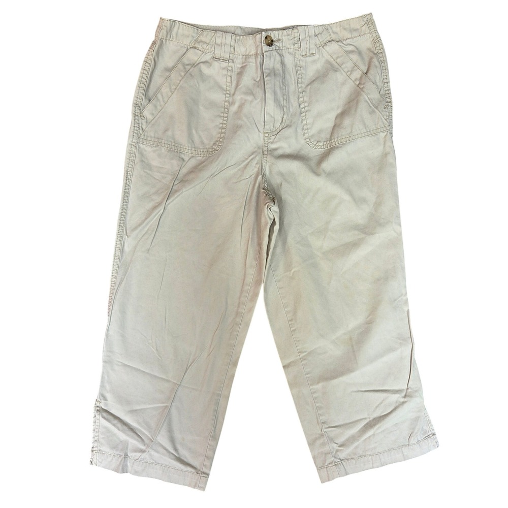 White Stag Womens Stone Beige Cotton Crop Capri Pants Size 6 W5513957 Utility
